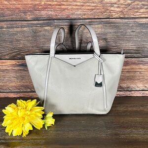 Michael Kors Whitney Small Pebbled Leather Tote Bag in a light gray!